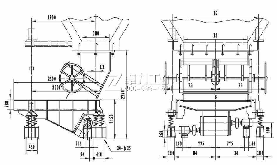 GZM型振動給料機(雙閘門安裝圖)
